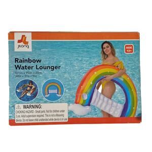 Rainbow Pool Lake Float Chair Lounger Inflatable with Seat & 2‎ Cup Holders-NEW!
